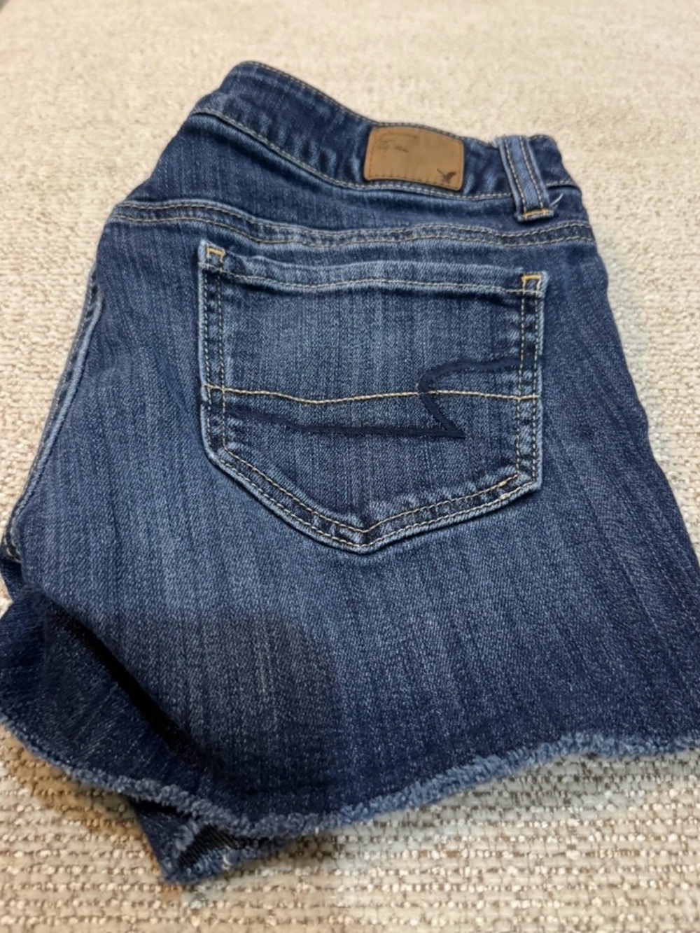 American Eagle Outfitters Dark Blue Denim Cutoff Shorts